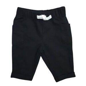Carters Newborn (0M) Black Baby Pants With White Bow Tie Elastic Waistband